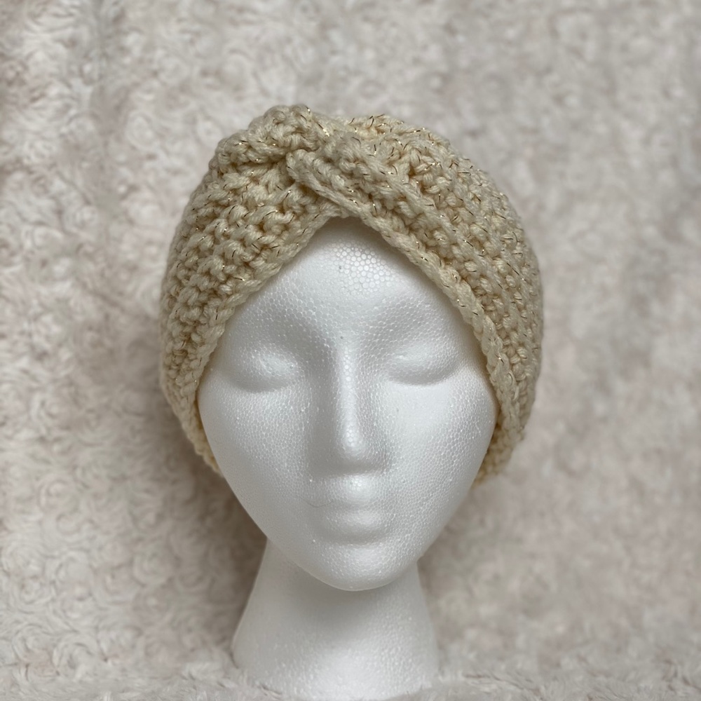 Headband // Cream and Gold Sparkle